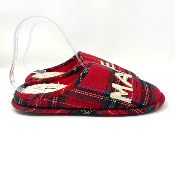 Dearforms Slip-On Slippers Red Plaid Womens‎ 9-10 - Picture 1 of 8